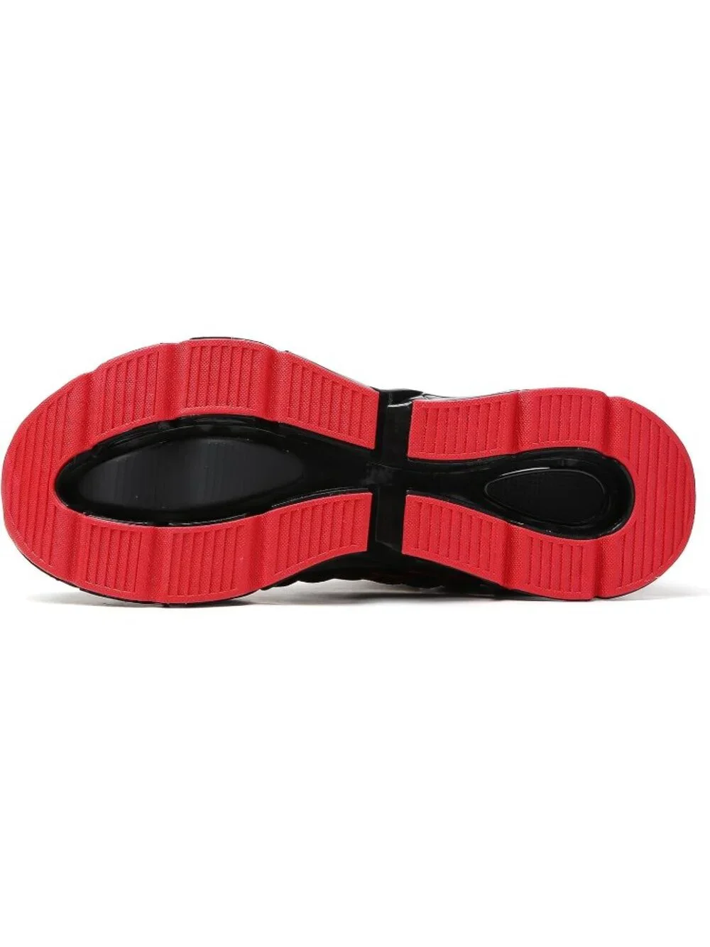 Men's Black Red Running Pull On Shoes Sport Athletic Tennis Walking Sneakers